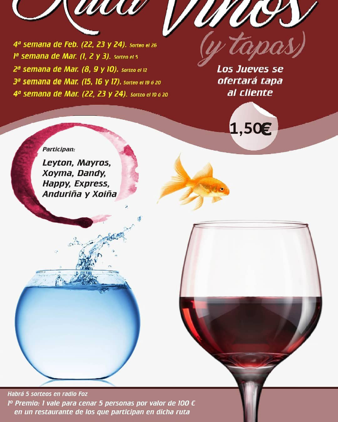 Ruta de vinos y tapas en Foz